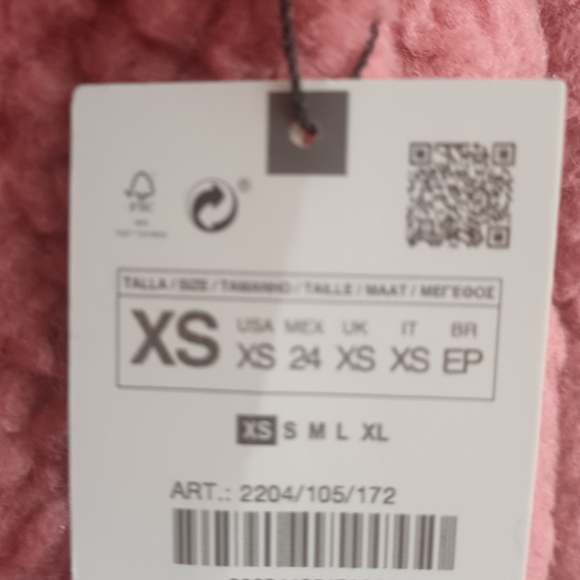 ZARA faux shearling coat size XS  NEW - Picture 10 of 10